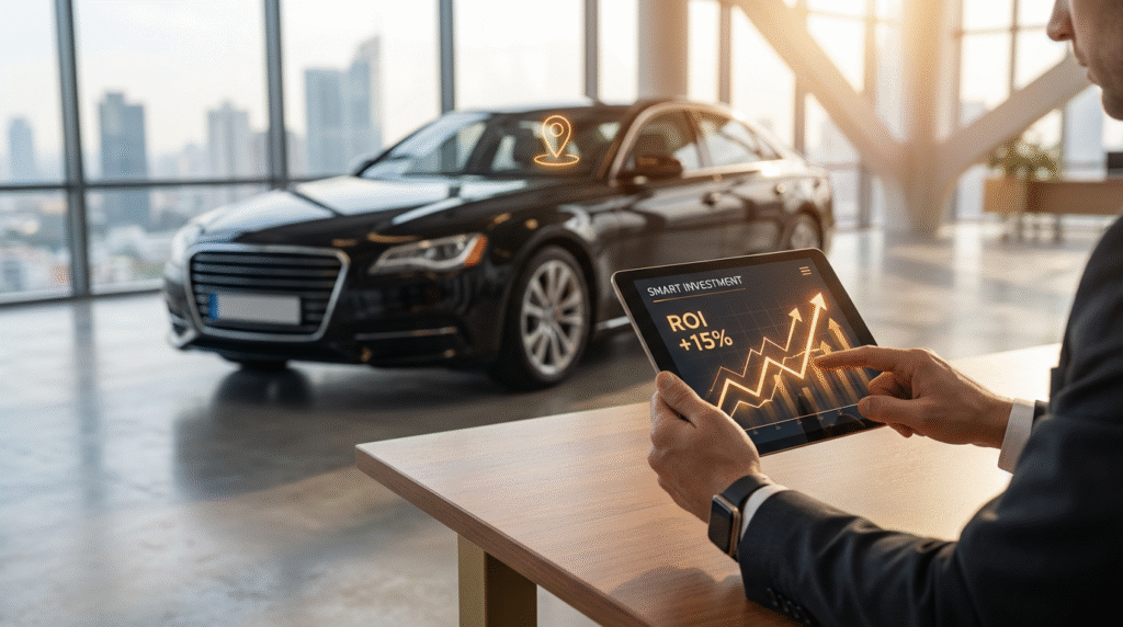Investimento inteligente de fim de ano com rastreamento veicular mostrando ROI