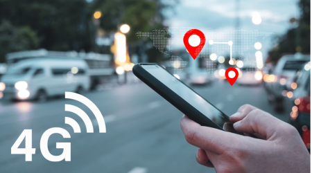 Rastreamento tecnologia 4g em ação com celular