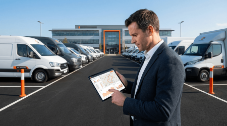 Infográfico mostrando como a gestão de frotas reduz custos operacionais em até 30% com rastreamento veicular